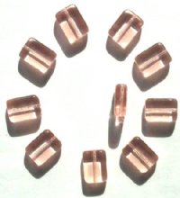 10 16x12x6mm Rosaline Pink Brick Glass Beads